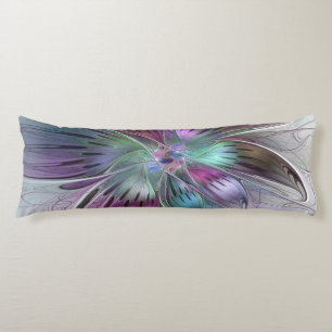 Colourful Abstract Flower Modern Floral Fractal Ar Body Pillow