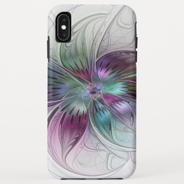 Colourful Abstract Flower Modern Floral Fractal Ar Case-Mate iPhone Case (Back)