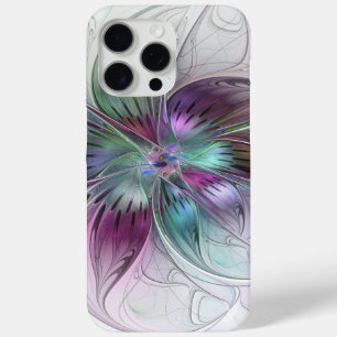 Colourful Abstract Flower Modern Floral Fractal Ar iPhone 15 Pro Max Case