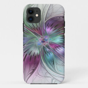 Colourful Abstract Flower Modern Floral Fractal Ar iPhone 11 Case