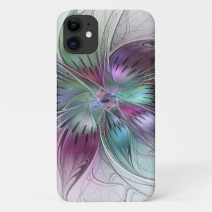 Colourful Abstract Flower Modern Floral Fractal Ar iPhone 11 Case