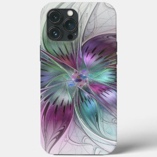 Colourful Abstract Flower Modern Floral Fractal Ar iPhone 13 Pro Max Case