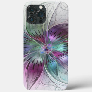 Colourful Abstract Flower Modern Floral Fractal Ar iPhone 13 Pro Max Case