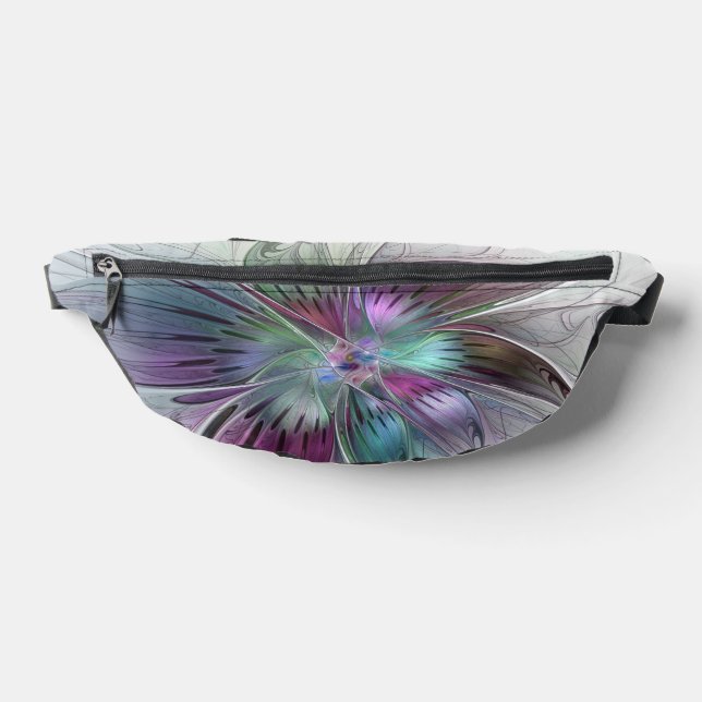 Colourful Abstract Flower Modern Floral Fractal Ar Fanny Pack (Lay Down)