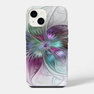 Colourful Abstract Flower Modern Floral Fractal Ar iPhone 14 Case