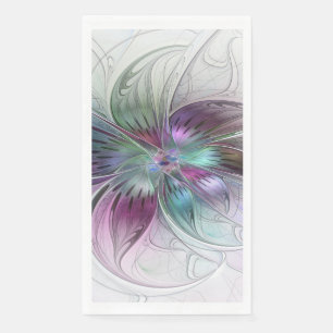 Colourful Abstract Flower Modern Floral Fractal Ar Napkin