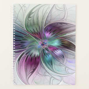 Colourful Abstract Flower Modern Floral Fractal Ar Planner