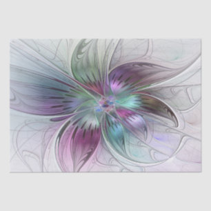 Colourful Abstract Flower Modern Floral Fractal Ar Tissue Paper