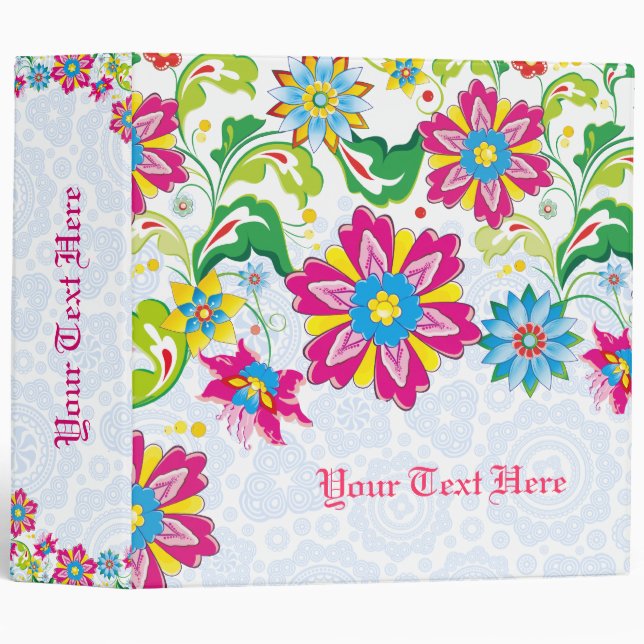 Colourful Abstract Flowers Binder (Front/Spine)