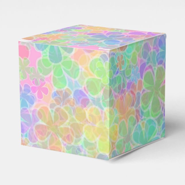 Colourful Abstract Flowers Elegant Modern Template Favor Box (Front Side)