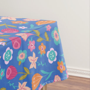 colourful abstract flowers pattern tablecloth