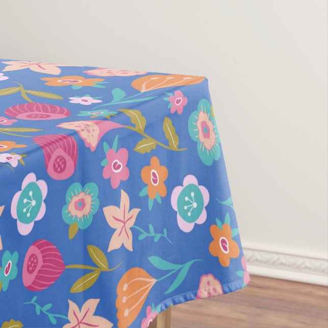 colourful abstract flowers pattern tablecloth (In Situ)