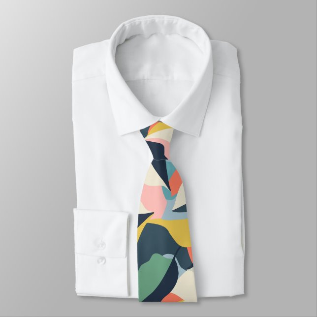 Colourful abstract flowers pattern tie (Tied)