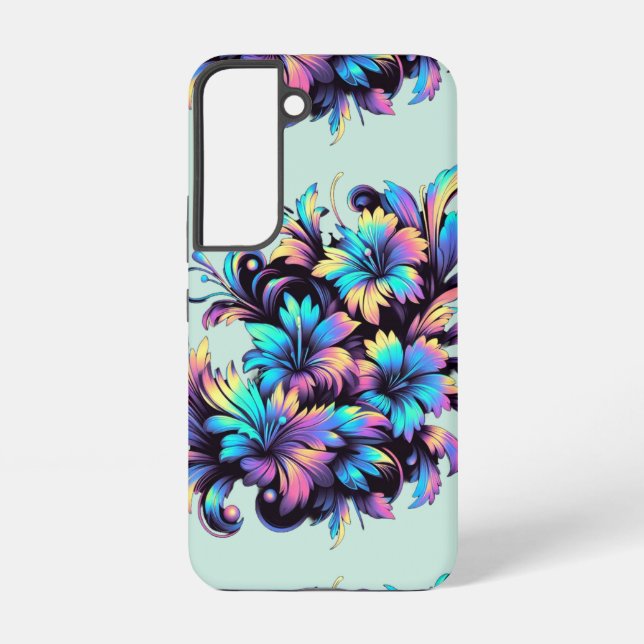 Colourful Abstract Flowers Phone Case (Back)