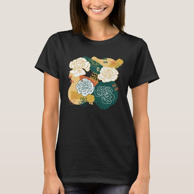 Colourful Abstract Flowers T-Shirt (Front)