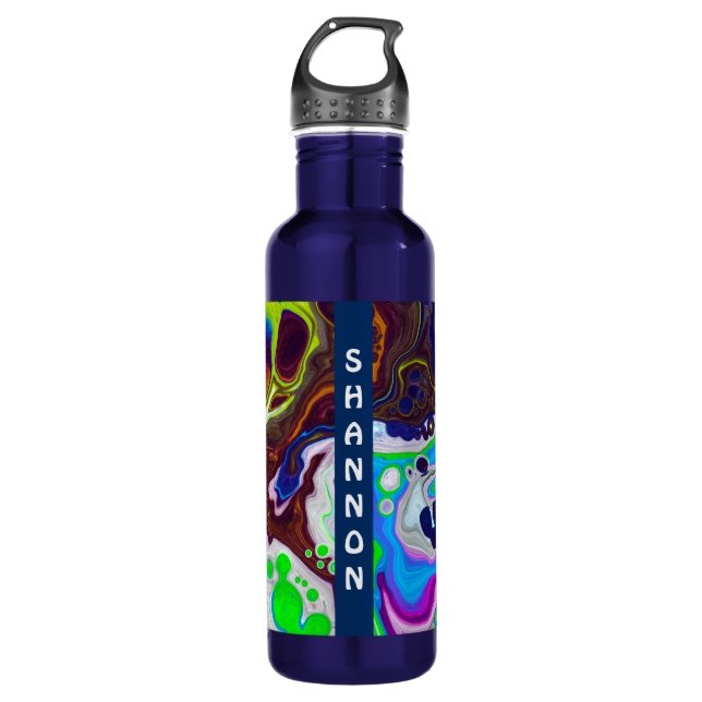 Colourful Abstract Fluid Art Marble Personalized   710 Ml Water Bottle (Front)