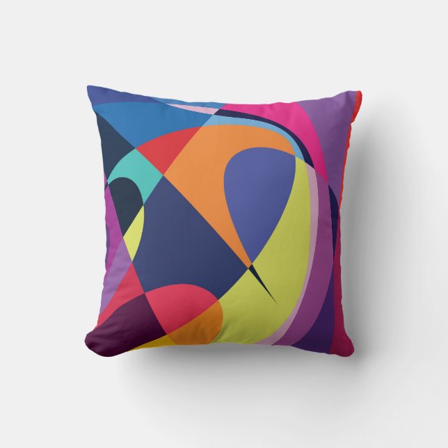 Colourful Abstract Fluid Style Background Throw Pillow (Front)