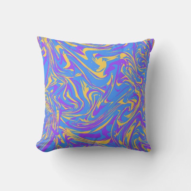Colourful Abstract Fluid Style Background Throw Pillow (Front)