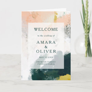 Colourful Abstract Folded Wedding Program