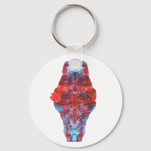 Colourful Abstract Folding Paint Symmetry by Karee Keychain (Front)