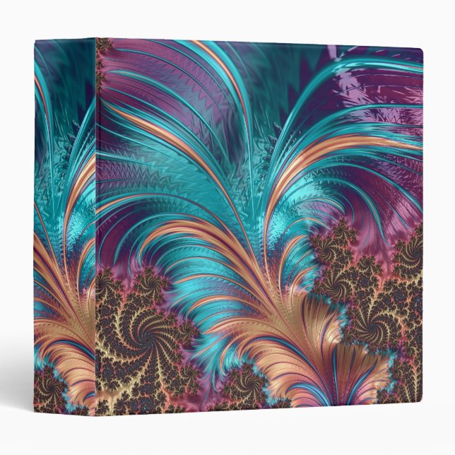 Colourful Abstract Fractal Art Binder (Front/Spine)
