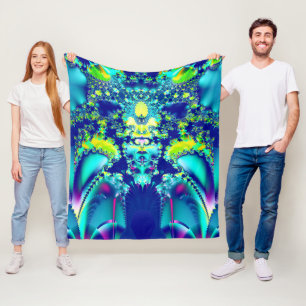 Colourful Abstract Fractal Art Fleece Blanket