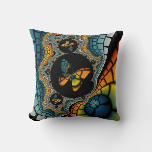 colourful abstract Fractal Butterfly Cacoon pillow
