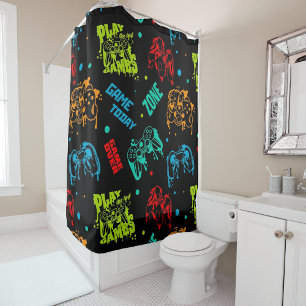 Colourful Abstract Gamers Boy Bathroom Decor