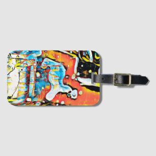 Colourful Abstract Geometric Art Luggage Tag