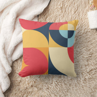 Colourful Abstract geometric art pattern of circle Throw Pillow