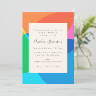 Colourful Abstract Geometric Baby Shower Invitatio Invitation