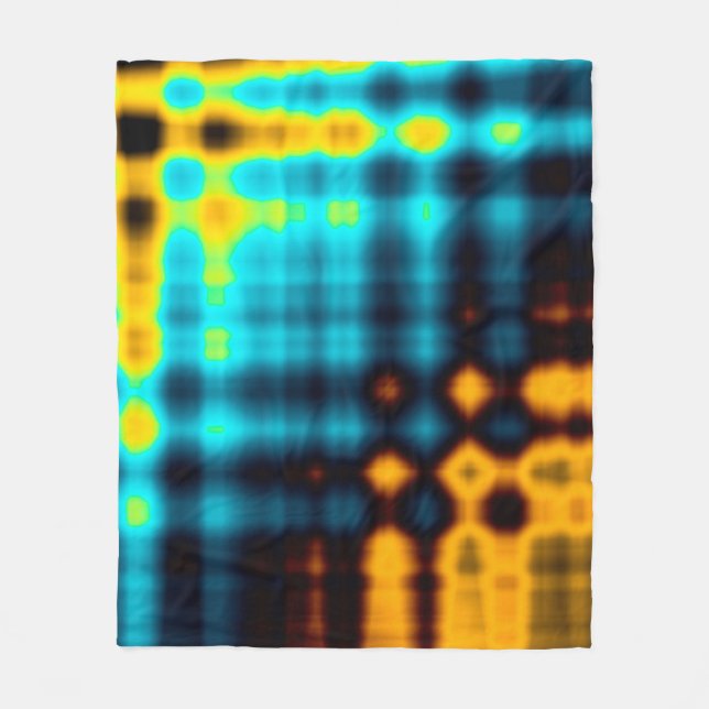 Colourful abstract geometric background with patte fleece blanket (Front)