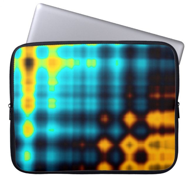 Colourful abstract geometric background with patte laptop sleeve (Front)