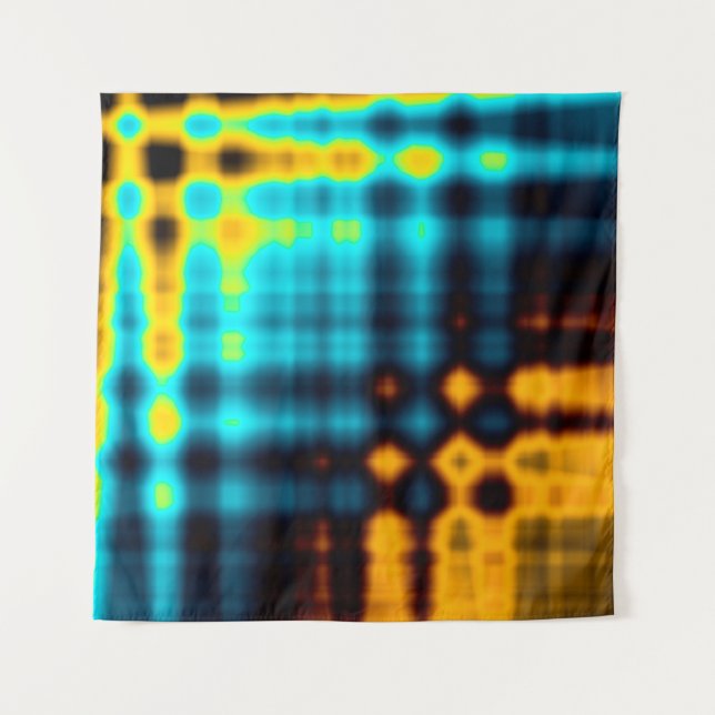 Colourful abstract geometric background with patte tapestry (Front)