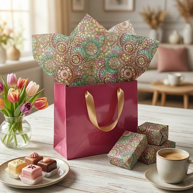Colourful Abstract Geometric Circles Art Pattern Tissue Paper (Creator Uploaded)