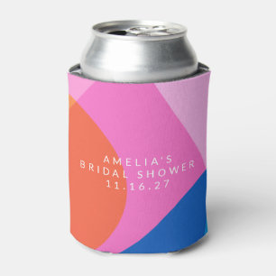 Colourful Abstract Geometric Custom Bridal Shower Can Cooler