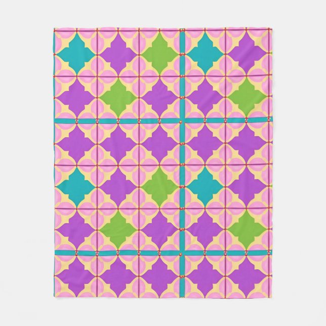 🔷 Colourful Abstract Geometric Harmony Blanket 🌈 (Front)