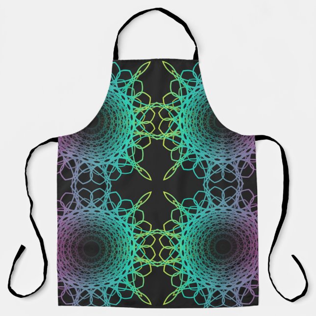 Colourful abstract geometric lace seamless pattern apron (Front)