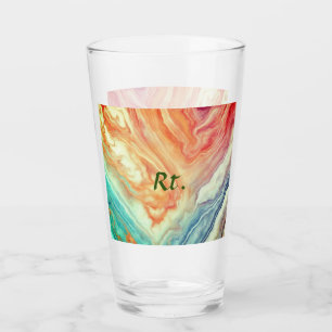 Colourful abstract geometric marble add name lette glass