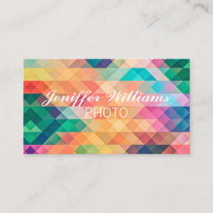 Colourful Abstract Geometric Pattern   Business Card