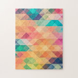 Colourful Abstract Geometric Pattern Jigsaw Puzzle<br><div class="desc">Colourful Abstract Geometric Pattern


Colourful Modern Geometric Design. 
Elegant modern triangles and geometric shapes over customizable.</div>