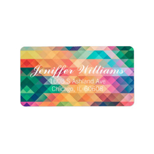 Colourful Abstract Geometric Pattern   Label