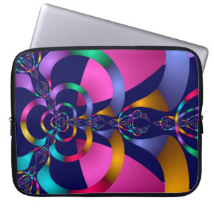 Colourful abstract geometric pattern laptop sleeve