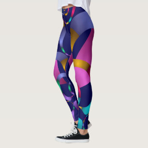Colourful Abstract Geometric Pattern Leggings