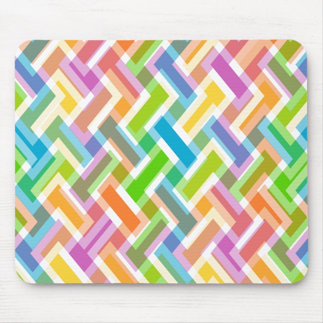 Colourful Abstract Geometric Pattern Mouse Pad (Front)