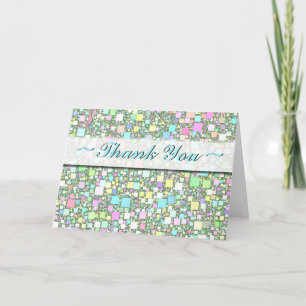 Colourful Abstract Geometric Pattern Personalized Thank You Card