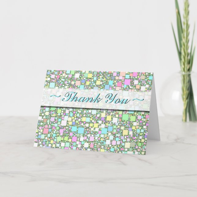 Colourful Abstract Geometric Pattern Personalized Thank You Card (Front)