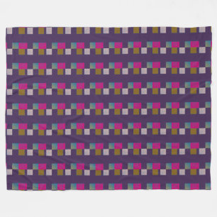 Colourful Abstract Geometric Pattern Purple Blue   Fleece Blanket