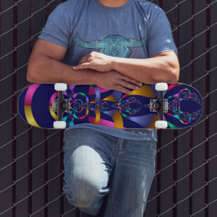 Colourful Abstract Geometric Pattern Skateboard