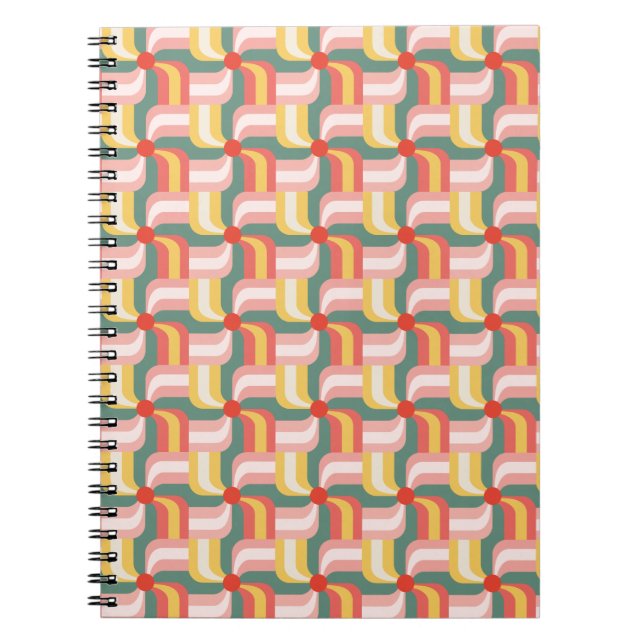 Colourful Abstract Geometric Pinwheels Notebook (Front)